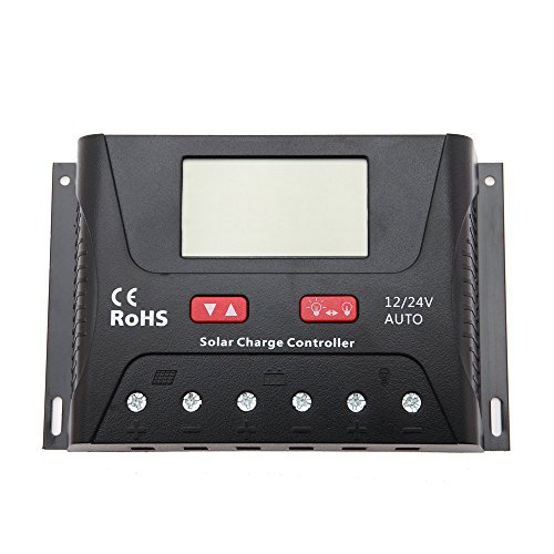 HQST 30 Amp PWM Smart Solar Charge Controller with LCD Display