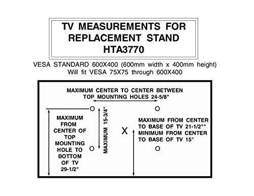 HTA3770 Universal Replacement TV Stand / Base With Swivel Feature fits most 37"-70" TVs Flat Panels, LCD, LED