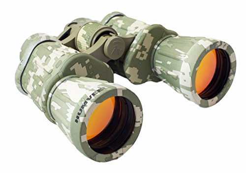 HUMVEE HMV-B-10X50-DC Rubber Armor Field Binocular with Anti-Reflective Emerald Green Lens, 10x50, Digital Camouflage