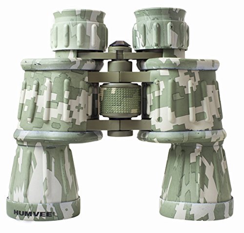 HUMVEE HMV-B-10X50-DC Rubber Armor Field Binocular with Anti-Reflective Emerald Green Lens, 10x50, Digital Camouflage