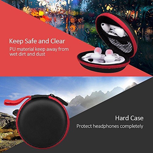 Headphone Case, HiGoing Multifunction Protective Hard Travel Carrying Case, Portable Storage Bag For Bluetooth/Wired Headset Earphone Earbuds MP3 - Black