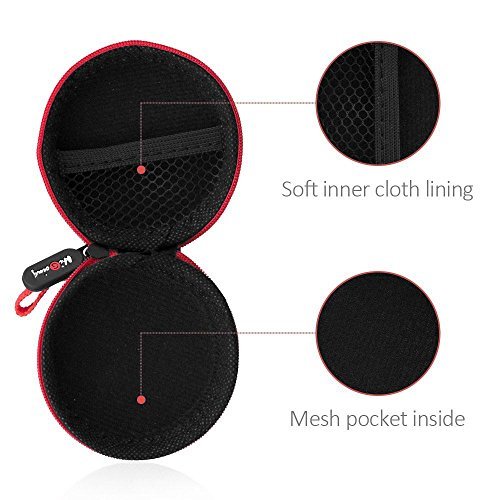 Headphone Case, HiGoing Multifunction Protective Hard Travel Carrying Case, Portable Storage Bag For Bluetooth/Wired Headset Earphone Earbuds MP3 - Black