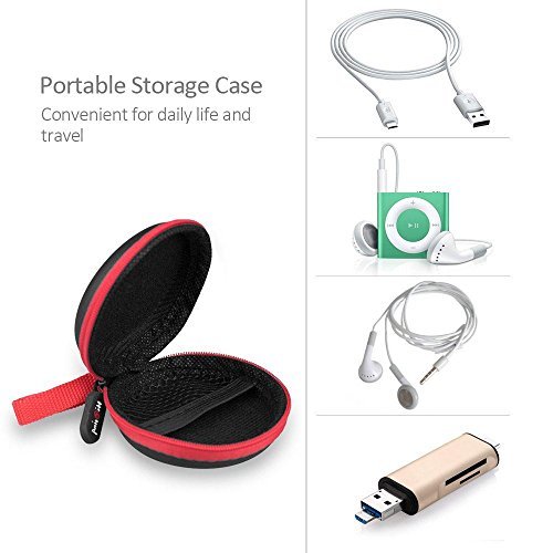 Headphone Case, HiGoing Multifunction Protective Hard Travel Carrying Case, Portable Storage Bag For Bluetooth/Wired Headset Earphone Earbuds MP3 - Black