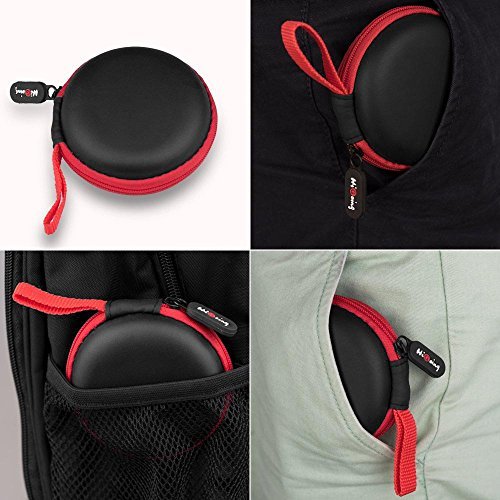 Headphone Case, HiGoing Multifunction Protective Hard Travel Carrying Case, Portable Storage Bag For Bluetooth/Wired Headset Earphone Earbuds MP3 - Black