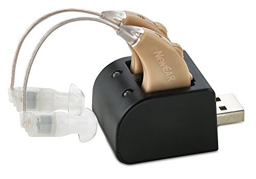 Hearing Amplifiers Set with New Digital Technology - Almost Invisible Design and Rechargeable USB Dock - Personal Pair Sound Amplifier with Adjustable Volume Tone Control By...