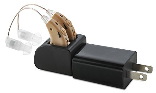 Hearing Amplifiers Set with New Digital Technology - Almost Invisible Design and Rechargeable USB Dock - Personal Pair Sound Amplifier with Adjustable Volume Tone Control By...