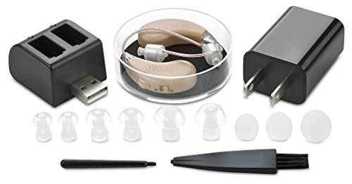 Hearing Amplifiers Set with New Digital Technology - Almost Invisible Design and Rechargeable USB Dock - Personal Pair Sound Amplifier with Adjustable Volume Tone Control By...