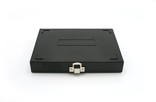 Heathrow Scientific HD15994G Black Cork Lined 100 Place Microscope Slide Box, 8.25" Length x 7" Width x 1.3" Height