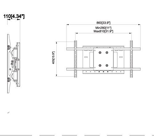 Heavy Duty Dual Arm (32" extension) Articulating Wall Mount for Samsung LG LED TV 65" 70" 75" 79" 80