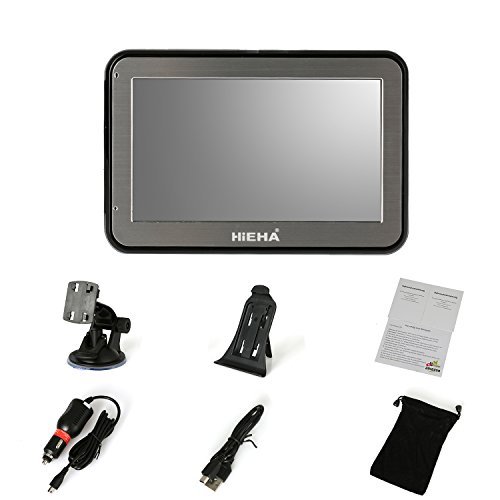 Hieha 4.3 inch Car Truck GPS Navigation System Navigator 128MB 8GB Touch Screen with Free Maps Update