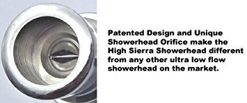 High Sierra's All Metal 1.5 GPM High Efficiency Low Flow Showerhead. Available in: Chrome, Brushed Nickel, Oil Rubbed Bronze, or Polished Brass