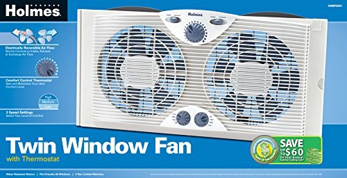 Holmes Twin Window Fan with Comfort Control Thermostat