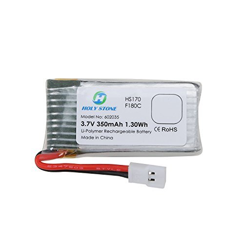 Holy Stone 2PCs of 3.7V 350mAh Lipo Battery for RC Quadcopter Holy Stone HS170,HS170C,F180W,F180C,Hubsan X4, H107D H107L (2 pcs)