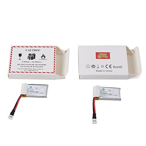 Holy Stone 2PCs of 3.7V 350mAh Lipo Battery for RC Quadcopter Holy Stone HS170,HS170C,F180W,F180C,Hubsan X4, H107D H107L (2 pcs)