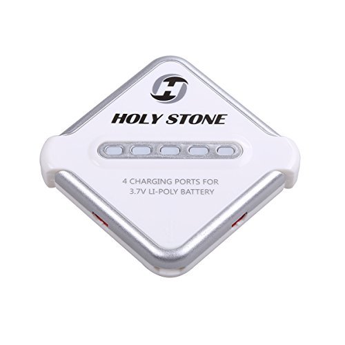 Holy Stone 4-In-1 Battery Charger and 4Pcs 3.7V 750mAh Rechargeable Li-Po RC Drone Batteries for F181C，F181W