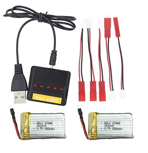 Holy Stone 5-In-1 Drone Battery Charger and 2 Pcs batteries for Syma X5C