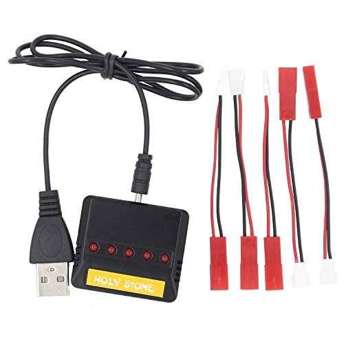 Holy Stone 5 in 1 Max 2.5A Current Input Fast Battery Charger for X5C, 818a,X1,X4,HS170,X300,X400,F181,F180 Quad Copter