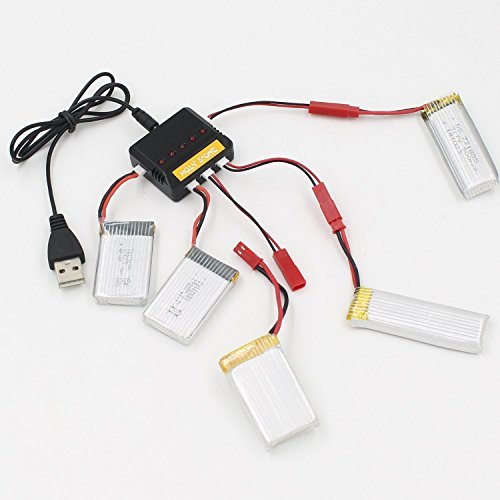 Holy Stone 5 in 1 Max 2.5A Current Input Fast Battery Charger for X5C, 818a,X1,X4,HS170,X300,X400,F181,F180 Quad Copter