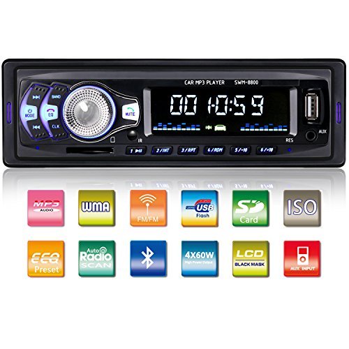 Homder Car Stereo with Bluetooth In-Dash Single Din Car Radio, Car MP3 Player USB/SD/AUX/Wireless Remote Control