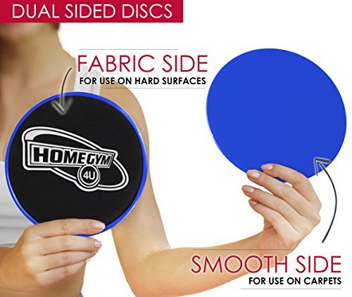 HomeGym 4U Set of 2 Gliding Discs, Dual Sided Abdominal Sliders for Carpet or Hardwood Floor, Core Trainer Fitness Equipment for Full Body Workout, Crossfit, Cardio Training, Six Pack Ab