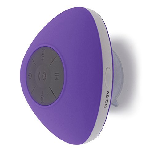 HotelSpa IPX4 Slimline Waterproof Bluetooth Shower Speaker (Purple