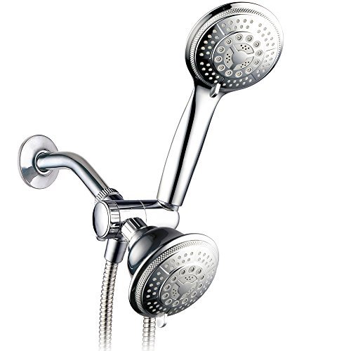 Hydroluxe Full-Chrome 24 Function Ultra-Luxury 3-way 2 in 1 Shower-Head /Handheld-Shower Combo