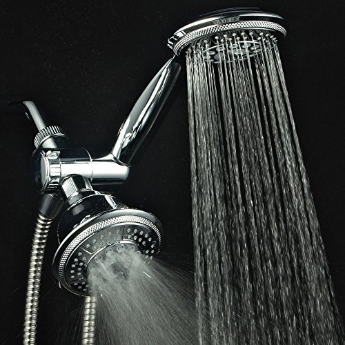 Hydroluxe Full-Chrome 24 Function Ultra-Luxury 3-way 2 in 1 Shower-Head /Handheld-Shower Combo