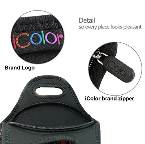 ICOLOR Baseball Boys Insulated Neoprene Lunch Bag Tote Handbag lunchbox Food Container Gourmet Tote Cooler warm Pouch For School work Office