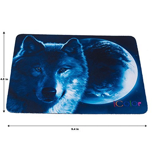 ICOLOR Cool Wolf Anti-Slip Mouse Pad Mice Pad Mat Mousepad For Optical Laser Mouse Sale MP-027