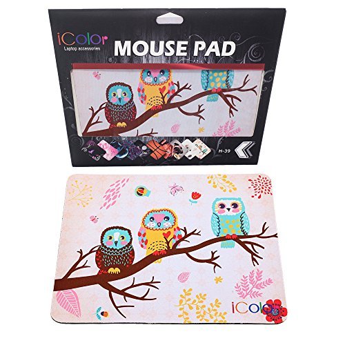 ICOLOR Cute Three Owls Design Computer Optical Neoprene Mousepad PC Mouse Mat Mice Pad Silicone Mouse Pad MP-052