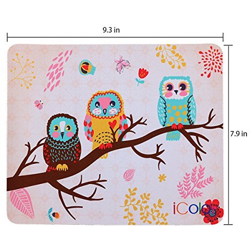 ICOLOR Cute Three Owls Design Computer Optical Neoprene Mousepad PC Mouse Mat Mice Pad Silicone Mouse Pad MP-052