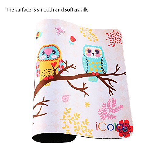 ICOLOR Cute Three Owls Design Computer Optical Neoprene Mousepad PC Mouse Mat Mice Pad Silicone Mouse Pad MP-052