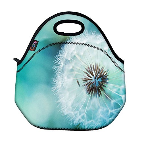 ICOLOR Dandelion Insulated Neoprene Lunch Bag Tote Handbag lunchbox Food Container Gourmet Tote Cooler warm Pouch For School work Office