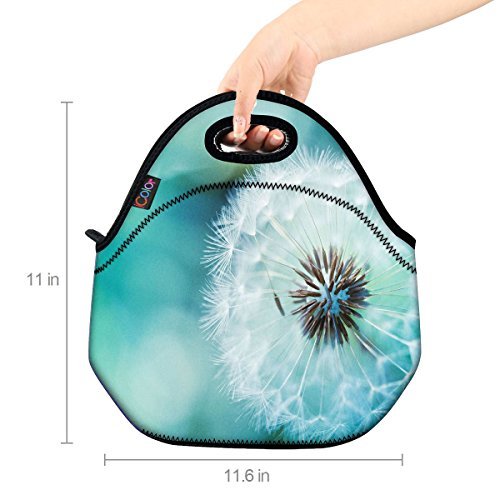 ICOLOR Dandelion Insulated Neoprene Lunch Bag Tote Handbag lunchbox Food Container Gourmet Tote Cooler warm Pouch For School work Office