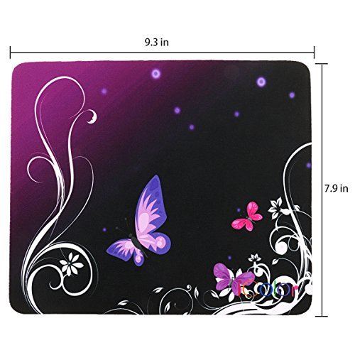 ICOLOR Hot Purple Butterfly Print Waterproof Anti-Slip Mouse Pad Mice Pad Mat Mousepad For Optical Laser Mouse MP-006