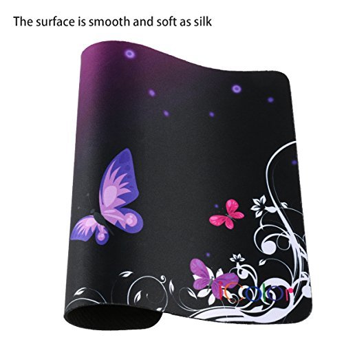 ICOLOR Hot Purple Butterfly Print Waterproof Anti-Slip Mouse Pad Mice Pad Mat Mousepad For Optical Laser Mouse MP-006