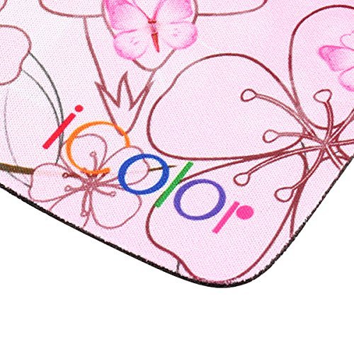 ICOLOR Pink Butterfly Anti-Slip Mouse Pad by ICOLOR Mice Pad Mat Mousepad For Optical Laser Mouse MP-018