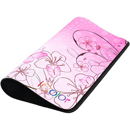 ICOLOR Pink Butterfly Anti-Slip Mouse Pad by ICOLOR Mice Pad Mat Mousepad For Optical Laser Mouse MP-018