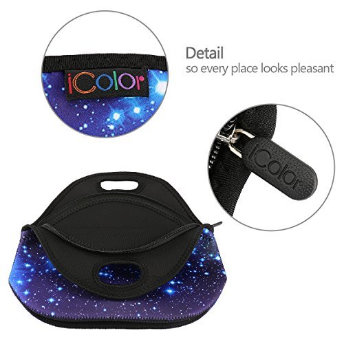 ICOLOR Star Soft Friendly Insulated Lunch box Food Bag Neoprene Gourmet Handbag lunchbox Cooler warm Pouch Tote bag For School work LB-045