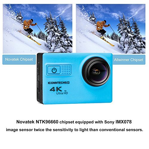 ICONNTECHS IT Action Camera 4k Waterproof Sports Action Cam for Scuba Diving wifi 170 Degree Wide Viewing Angle 60fps Helmet Cameras Underwater Camcorder