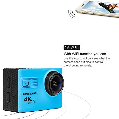 ICONNTECHS IT Action Camera 4k Waterproof Sports Action Cam for Scuba Diving wifi 170 Degree Wide Viewing Angle 60fps Helmet Cameras Underwater Camcorder