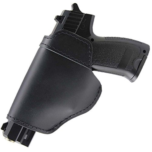 IWB Holster Leather Concealed with Clip for S&W M&P Shield 9mm Glock 17 18 19 43 22 23 32 33 or All Similar Sized Handguns