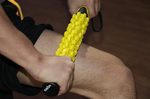 Idson Muscle Roller Massager Stick-The 18 Inch Sports Body Massage Roller-Deep Tissue Muscle of Foot,Leg,calf and Back Recovery-Relief of Muscle Soreness,Tightness and Cramps,Yellow Black