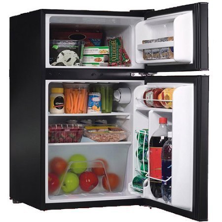 Igloo 3.2 cu. ft. 2-Door Refrigerator and Freezer Adjustable Thermostat | Slide-Out Shelves, Black