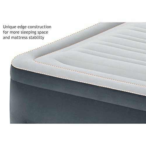 Intex Comfort Plush Elevated Dura-Beam Airbed with Built-in Electric Pump, Bed Height 22", Queen