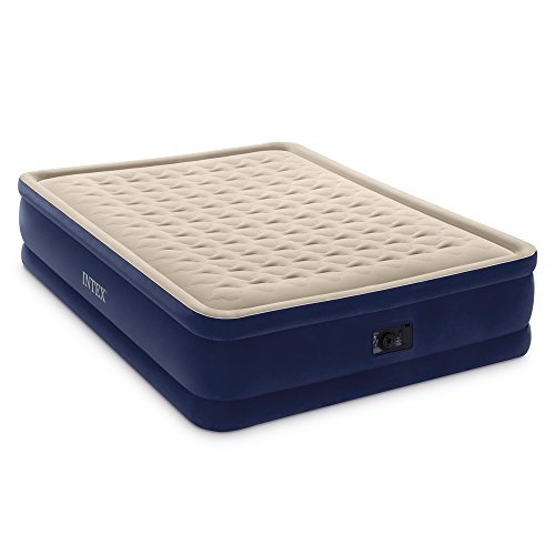 Intex Dura-Beam Series Elevated Deluxe Airbed with Built-In Electric Pump, Bed Height 18", Queen - Amazon Exclusive