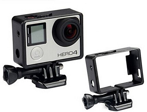 JINHEZO Black Frame Clear View Protective Skeleton Housing Case Shell with Lens for Gopro Hero 3+ Hero 4