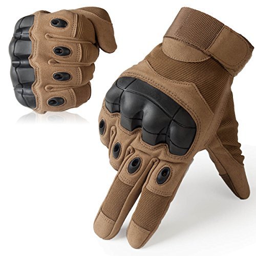 JIUSY Military Rubber Hard Knuckle Tactical Gloves Full Finger Cycling Motorcycle Gloves