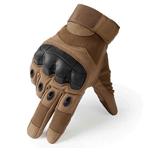 JIUSY Military Rubber Hard Knuckle Tactical Gloves Full Finger Cycling Motorcycle Gloves