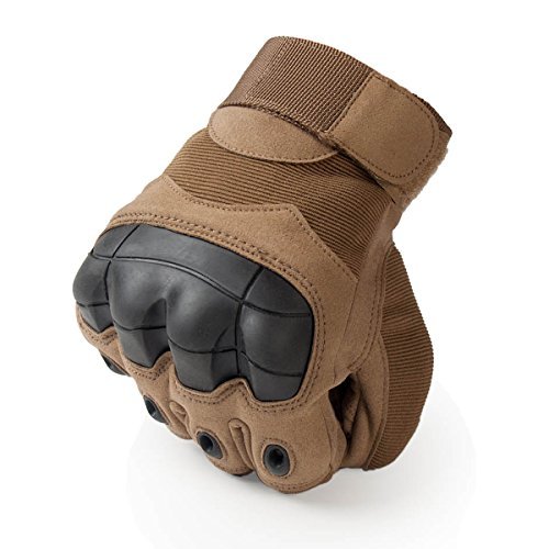 JIUSY Military Rubber Hard Knuckle Tactical Gloves Full Finger Cycling Motorcycle Gloves